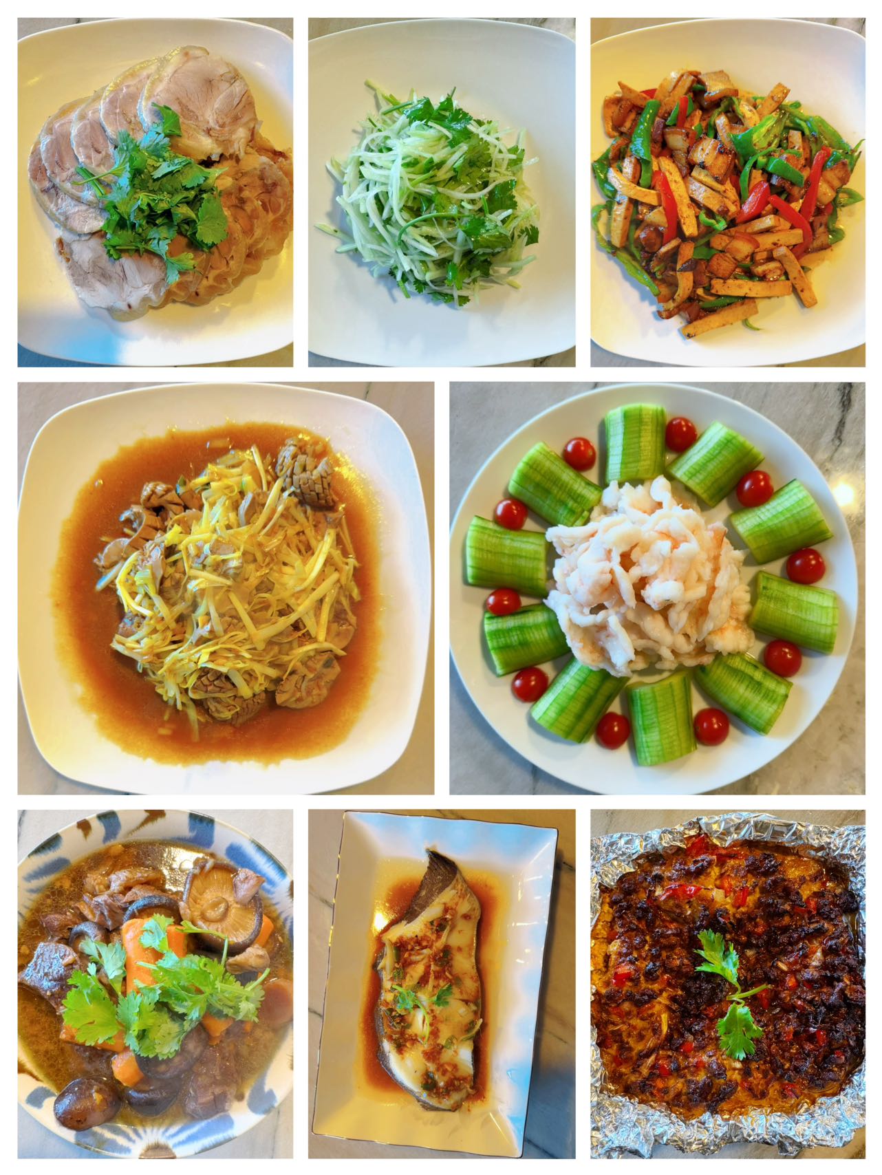 A selection of home-cooked dishes